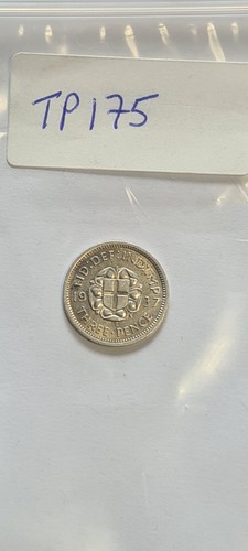 Silver three pence coin - silver, coin,