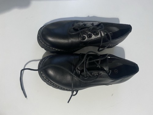 Black chunky lace shoes - chunky,
