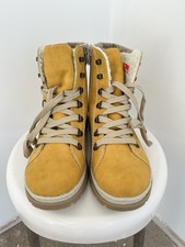 Rieker Ladies Ankle Boots EU 39 / UK 6 – Mustard Yellow Faux Suede Wool-Lined
