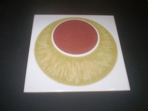 Vintage pottery tile 1960 - vintage, 1960's
