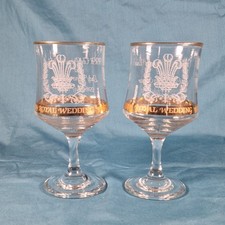 Two Engraved, Stemmed Glasses