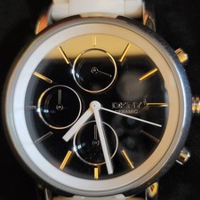 DKNY Watch with White Ceramic Strap Mirror Face