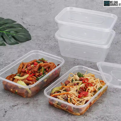 Clear plastic rectangle food - clear,