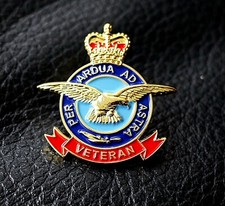 Badge Royal Air Force VETERAN enamel lapel pin  NEW 2025
