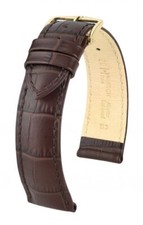 Hirsch Duke 20 mm brown watch strap, length XL