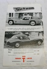 TORNADO Typhoon Kit Car Sales Brochure 1950s/60s FORD Base