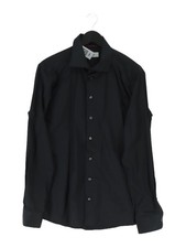 Eton Men's Shirt Chest: 42 in Black 100% Cotton Basic