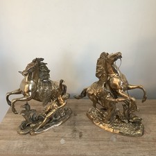 After Guillaume Coustou Gilded Bronze/brass ?  Marley Horse Sculptures Late 19th