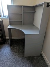   Computer Desk Grey large in size with shelves ARGOS 