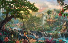 Disney Jungle Book Cartoon Painting Large Wall Art Framed Canvas Picture 20x30"