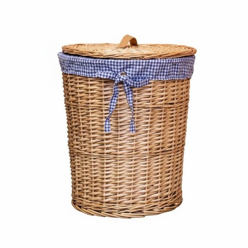 Round woven hamper large - woven,