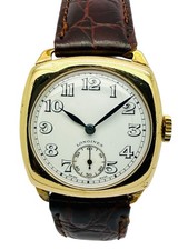 Vintage Longines Sub Second 9ct Gold 1944 Cushion Wrist Watch.