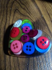 Button Heart Brooch Resin