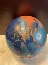 STORM SURE LOCK BOWLING BALL  USA USBC ORANGE BLUE MARBLE DESIGN