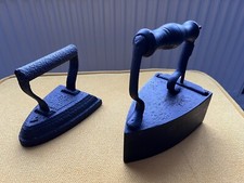 Antique Cast Iron Flat Iron & Box Iron & Brick / Slug Sad Irons