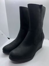 RRP: £195 Brand New UGG Australia JOELY Black Leather Wedge Boots Size 7.5/40