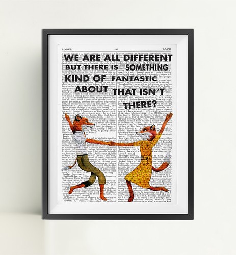 Fantastic fox print poster - fox,