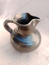 Prinknash Abbey Pottery Jug 10cm High Gunmetal dark silver lustre Finish
