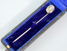 ANTIQUE GOLD MOUNTED SCARAB TIE STICK PIN