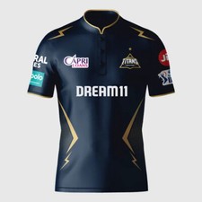 GUJARAT TITANS Match Jersey, GT Player Edition Cricket Shirt, Tata IPL 2024 Navy