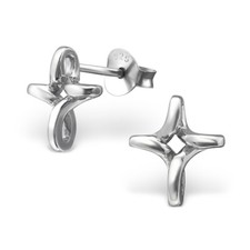 925 Sterling Silver Cross Design Stud Earrings
