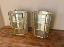 Pair Of Vintage Glass Brass