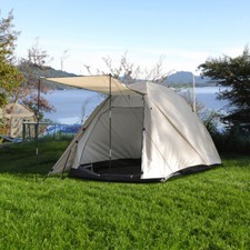 4 Man Family Tent Tunnel Khaki