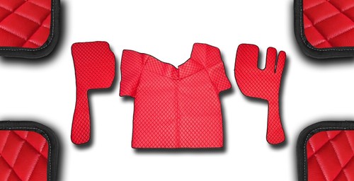Red eco leather floor - floor, mats