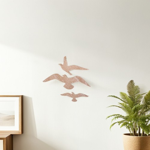 Wooden coastal wall art flying - wall,
