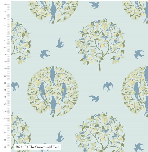 Cotton fabric voysey birds - cotton,