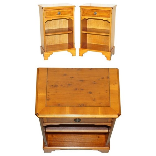 Pair vintage burr - yew, wood
