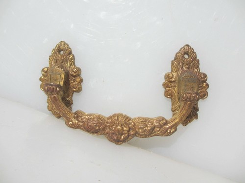 Antique brass drawer handle - brass,