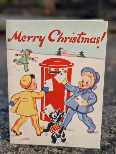 Vtg 1940 christmas children - vtg,