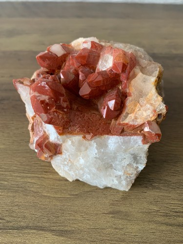 Large red river quartz crystal - red,