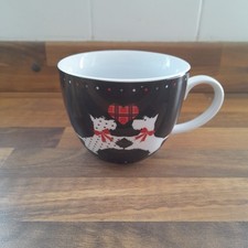 The Scottish Terrier Mug Fine Porcelain Black 2 X Scottie Dogs In Love