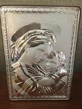 Russian icon white metal free standing makers marks