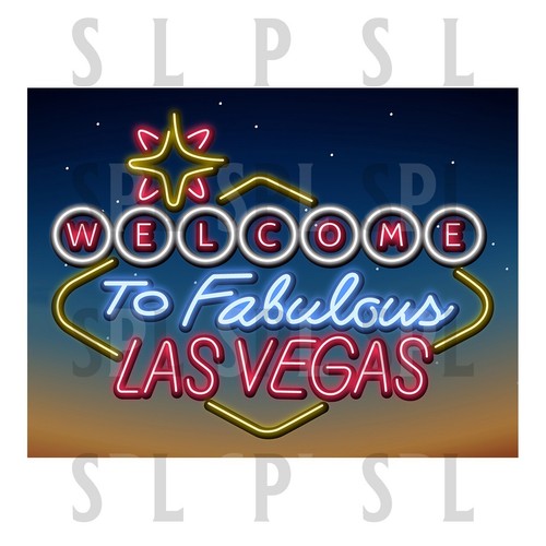 Las vegas neon print metal - las,