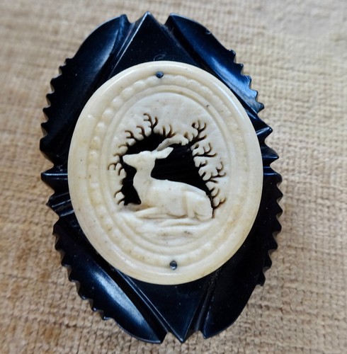 Antique victorian whitby jet - victorian,