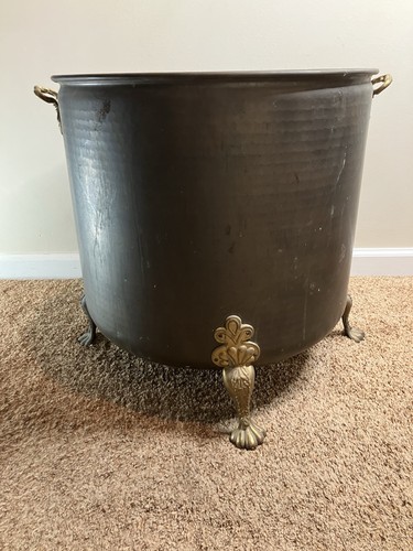 Large vintage footed brass - footed,