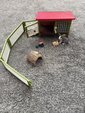 Schleich 42420 Farm World Rabbit Hutch Playset with Rabbits and Accessories
