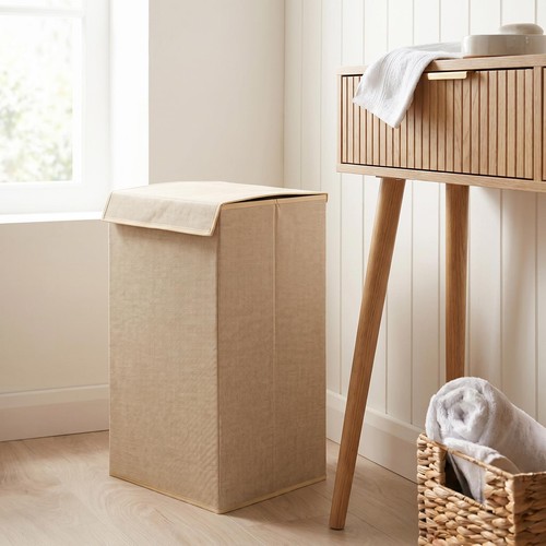 Ohs laundry basket - faux, linen