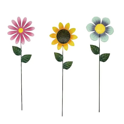 Metal sunflower garden stake - sunflower,