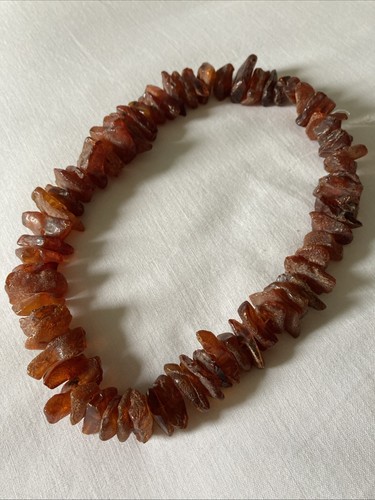 Rough cut amber necklace - rough,