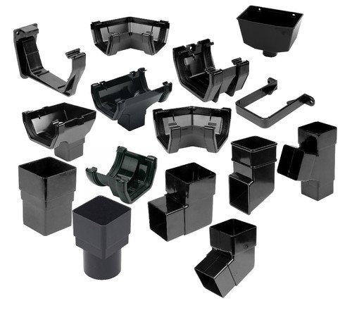Black square line gutter - black,