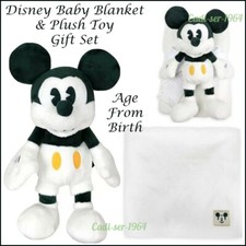 Disney Store Mickey Mouse Baby Blanket & Soft Plush Cuddly Toy Gift Set NEW
