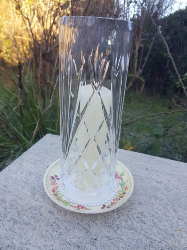 Vintage cut glass - glass, candle