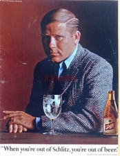 SCHLITZ 'The Beer that made Milwaukee Famous' 1967 Advert #2 - Original Print