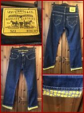 Ultra Rare Limited Edition LEVI’S 523 Yellow Patch & Spot Turn Up Jeans W29 L32