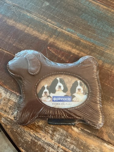 Faux leather brown puppy dog - faux,