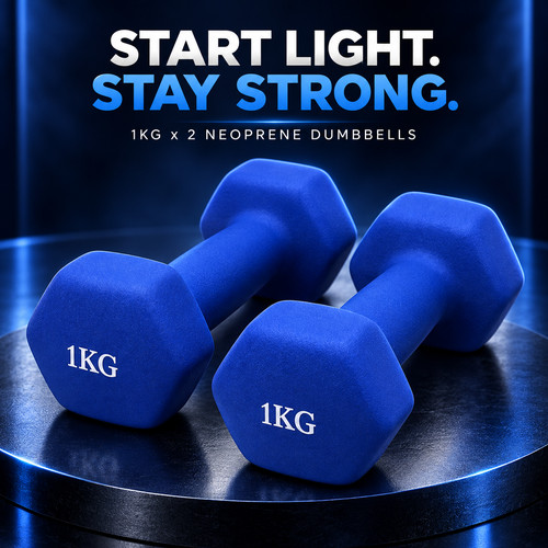 Neoprene dumbbells 1kg pair - 1kg,